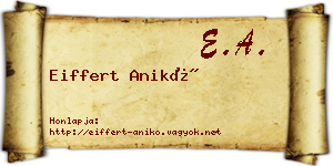 Eiffert Anikó névjegykártya